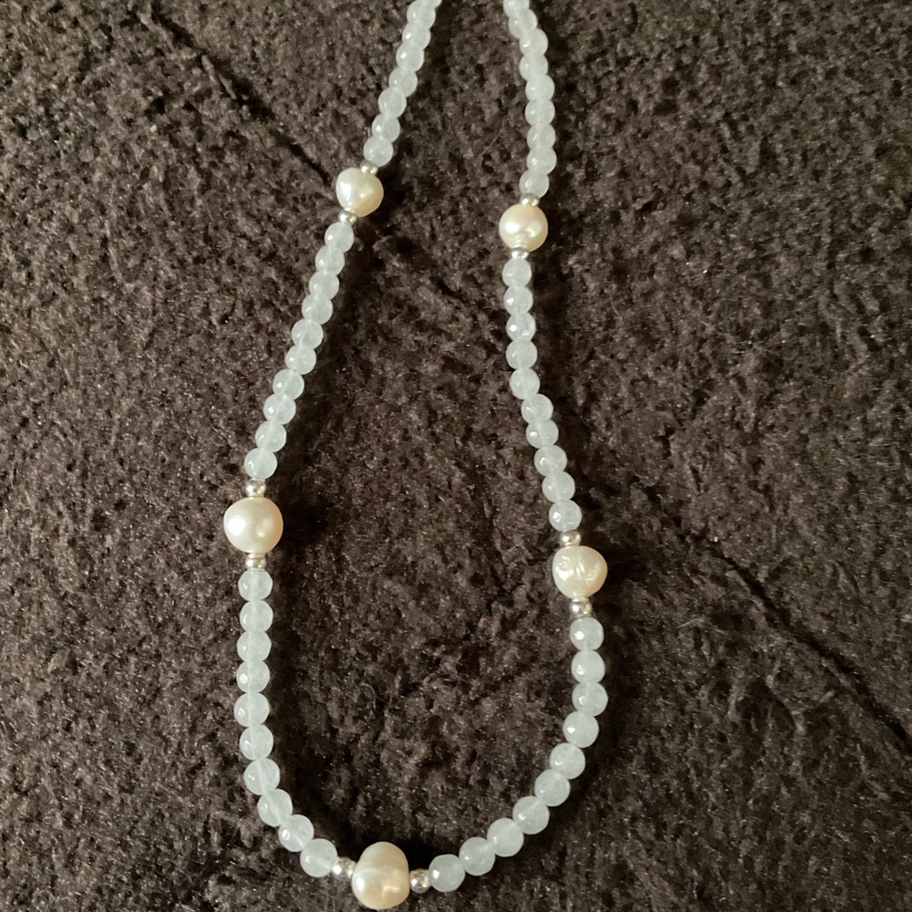 Chic Beaded Necklace with Genuine Freshwater Pearls